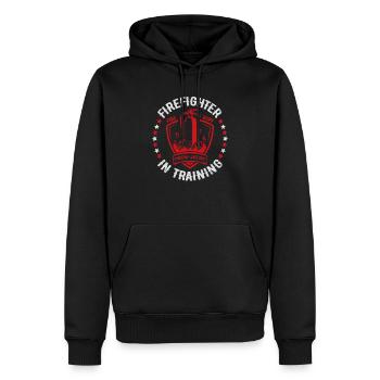 Service d’incendie Pompier Pompier Lutte contre les incendies - Sweat à capuche Premium bio Homme - noir - Devant - Nico (187cm)