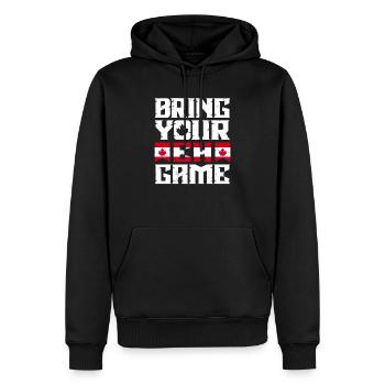 Bringen Sie Ihr Eh Game Canada Flaggensymbol nach Hause Stolz - Männer Premium Bio Hoodie - Schwarz - Vorne - Nico (187cm)