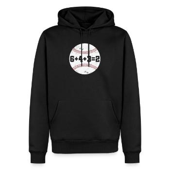 6+4+3=2 Doppelspiel 643 Baseballspieler Baseballspieler - Männer Premium Bio Hoodie - Schwarz - Vorne - Nico (187cm)