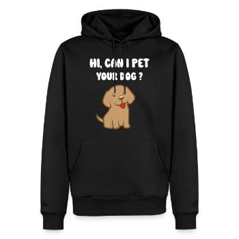 Can I Pet Your Dog - Männer Premium Bio Hoodie - Schwarz - Vorne - Nico (187cm)