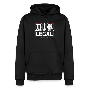 Denken Sie nach, solange es sich noch um juristisches kritisches Denken handelt - Männer Premium Bio Hoodie - Schwarz - Vorne - Nico (187cm)