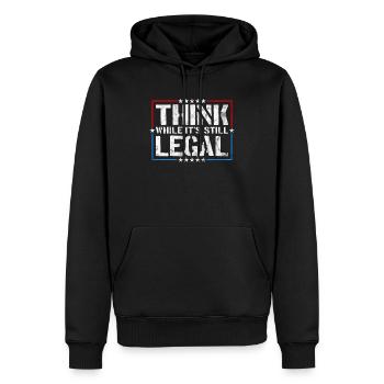 Denken Sie nach, solange es sich noch um juristisches kritisches Denken handelt - Männer Premium Bio Hoodie - Schwarz - Vorne - Nico (187cm)
