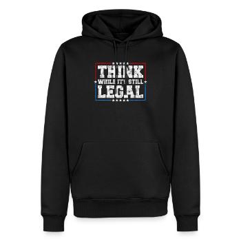 Penser tant qu’il s’agit encore d’une pensée critique légale - Sweat à capuche Premium bio Homme - noir - Devant - Nico (187cm)