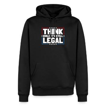 Denken Sie nach, solange es sich noch um juristisches kritisches Denken handelt - Männer Premium Bio Hoodie - Schwarz - Vorne - Nico (187cm)