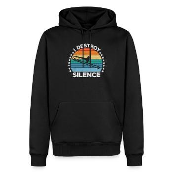 Destroy Silence Marching Band Posaunistin - Männer Premium Bio Hoodie - Schwarz - Vorne - Nico (187cm)
