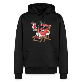 Peach - Männer Premium Bio Hoodie - Schwarz - Vorne - Nico (187cm)