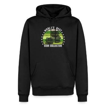 Münzsammler Lustige Münzen sammeln Numismatik - Männer Premium Bio Hoodie - Schwarz - Vorne - Nico (187cm)