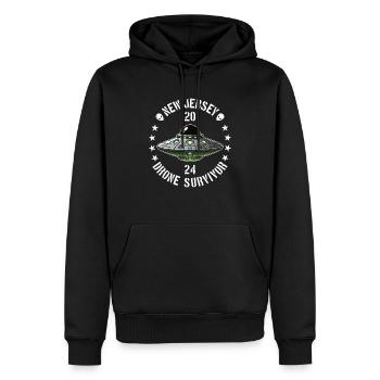 Drohnen-Überlebender aus New Jersey | NJ Drohnen Außerirdische UAPs - Männer Premium Bio Hoodie - Schwarz - Vorne - Nico (187cm)