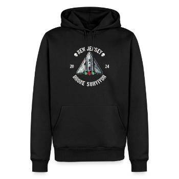 New Jersey Drone Survivor | NJ Drones Aliens UAPs - Men’s Premium Organic Hoodie - black - Front - Nico (187cm)