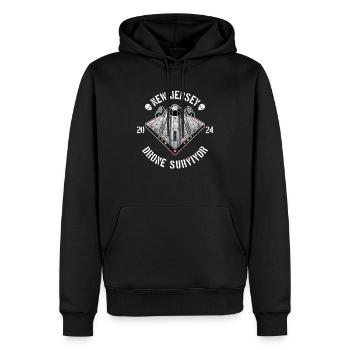Drohnen-Überlebender aus New Jersey | NJ Drohnen Außerirdische UAPs - Männer Premium Bio Hoodie - Schwarz - Vorne - Nico (187cm)
