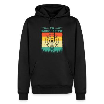 Opérateur radio amateur agréé | Radio amateur drôle - Sweat à capuche Premium bio Homme - noir - Devant - Nico (187cm)