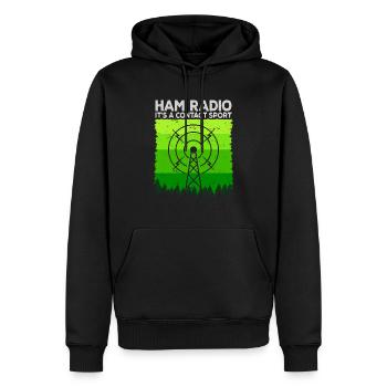 Amateurfunk | Es ist ein Kontaktsport Amateurfunk - Männer Premium Bio Hoodie - Schwarz - Vorne - Nico (187cm)