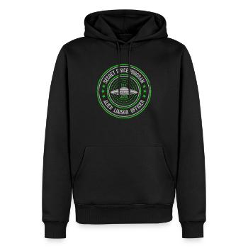 Geheimes Raumfahrtprogramm | UAPs Alien Liaison Officer - Männer Premium Bio Hoodie - Schwarz - Vorne - Nico (187cm)