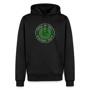 Official Crop Circle Research Team | Alien Message - Men’s Premium Organic Hoodie - black - Front - Nico (187cm)