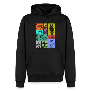 Nazca-Linien | Uralte Astronaut Peru Geoglyphen - Männer Premium Bio Hoodie - Schwarz - Vorne - Nico (187cm)