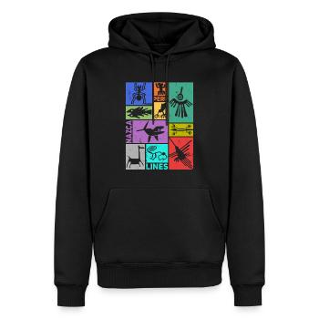 Nazca-Linien | Uralte Astronaut Peru Geoglyphen - Männer Premium Bio Hoodie - Schwarz - Vorne - Nico (187cm)