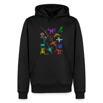 Nazca-Linien | Uralte Astronaut Peru Geoglyphen - Männer Premium Bio Hoodie - Schwarz - Vorne - Nico (187cm)