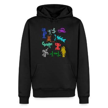 Nazca-Linien | Uralte Astronaut Peru Geoglyphen - Männer Premium Bio Hoodie - Schwarz - Vorne - Nico (187cm)
