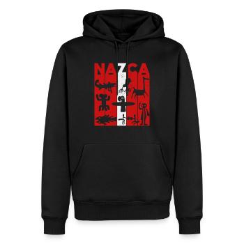 Nazca-Linien | Uralte Astronaut Peru Geoglyphen - Männer Premium Bio Hoodie - Schwarz - Vorne - Nico (187cm)