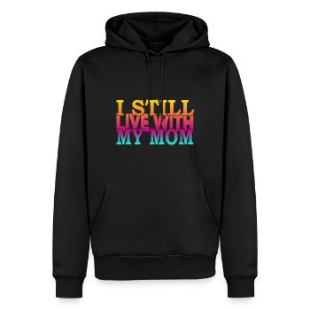 Ich lebe immer noch bei meiner Mama - Männer Premium Bio Hoodie - Schwarz - Vorne - Nico (187cm)