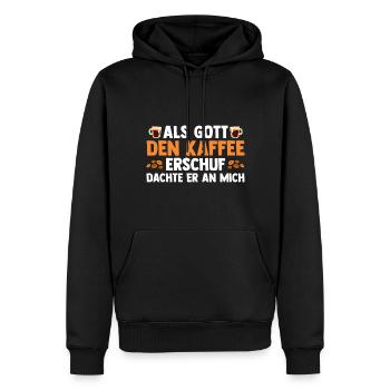 Als Gott Den Kaffee Erschuf Dachte Er An Mich - Männer Premium Bio Hoodie - Schwarz - Vorne - Nico (187cm)