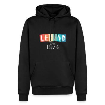 Retro Legend Geburtstag Jahr 1974 - Männer Premium Bio Hoodie - Schwarz - Vorne - Nico (187cm)