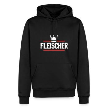 Fleischer Beruf - Männer Premium Bio Hoodie - Schwarz - Vorne - Nico (187cm)