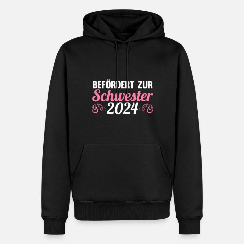 Werdende Schwester 2024 - Männer Premium Bio Hoodie - Schwarz
