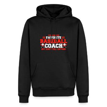 Sports Players Baseball Coaches Cadeau - Sweat à capuche Premium bio Homme - noir - Devant - Nico (187cm)