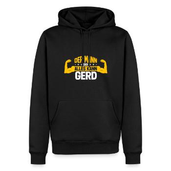 Gerd Der Mann Der Alles Kann Vorname Gerd - Männer Premium Bio Hoodie - Schwarz - Vorne - Nico (187cm)