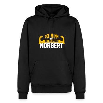 Norbert Der Mann Der Alles Kann Vorname Norbert - Männer Premium Bio Hoodie - Schwarz - Vorne - Nico (187cm)