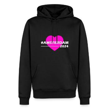 Amsterdam 2024 Herz Liebe - Männer Premium Bio Hoodie - Schwarz - Vorne - Nico (187cm)