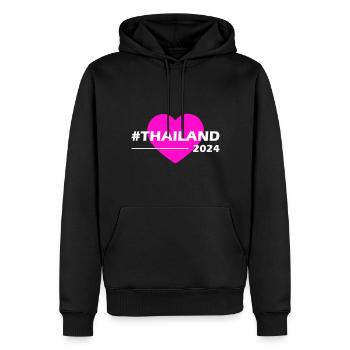 Thailand 2024 Herz Liebe - Männer Premium Bio Hoodie - Schwarz - Vorne - Nico (187cm)