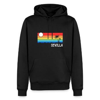 Séville Andalousie Espagne Idée de vacances - Sweat à capuche Premium bio Homme - noir - Devant - Nico (187cm)