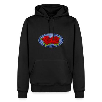 Rosen - Männer Premium Bio Hoodie - Schwarz - Vorne - Nico (187cm)