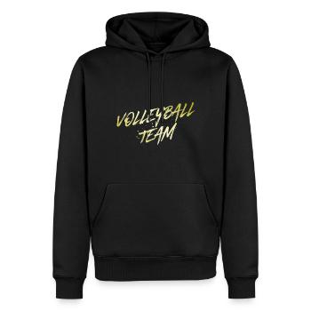 Équipe de volleyball - Sweat à capuche Premium bio Homme - noir - Devant - Nico (187cm)