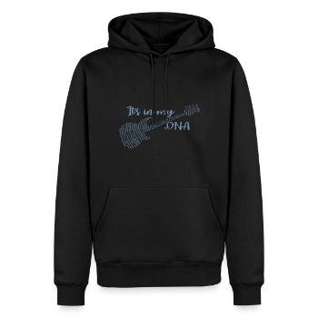 Musik E-Gitarre ist in meiner DNA Gitarrist - Männer Premium Bio Hoodie - Schwarz - Vorne - Nico (187cm)