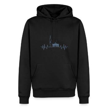 Tour de télévision Berlin Heartbeat Design et - Sweat à capuche Premium bio Homme - noir - Devant - Nico (187cm)
