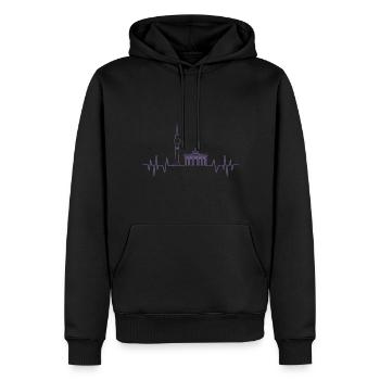 Tour de télévision Berlin Heartbeat Design et - Sweat à capuche Premium bio Homme - noir - Devant - Nico (187cm)