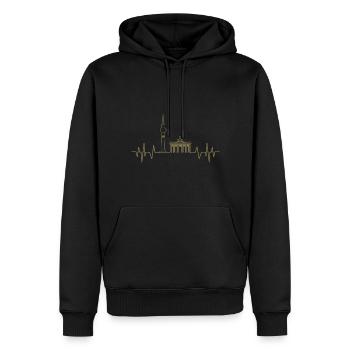 Tour de télévision Berlin Heartbeat Design et - Sweat à capuche Premium bio Homme - noir - Devant - Nico (187cm)