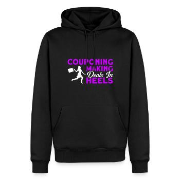 Gutschein Shopper Rabatt Couponer Rabattverkauf - Männer Premium Bio Hoodie - Schwarz - Vorne - Nico (187cm)