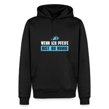 Schiedsrichter Pfeife Fußballschiri - Männer Premium Bio Hoodie - Schwarz - Vorne - Nico (187cm)