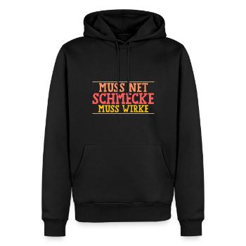 Muss Net Schmecke Muss Wirke Fitness - Männer Premium Bio Hoodie - Schwarz - Vorne - Nico (187cm)