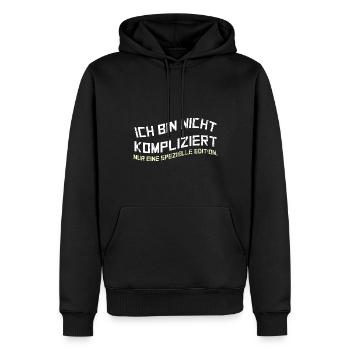 Ich bin nicht kompliziert nur eine spezielle Editi - Männer Premium Bio Hoodie - Schwarz - Vorne - Nico (187cm)