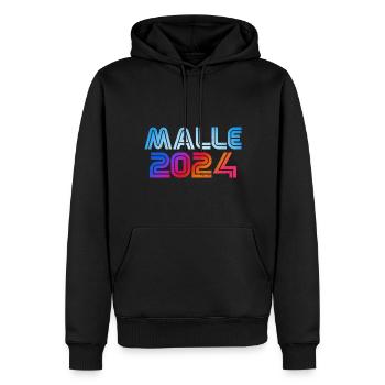 Malle 2024 - Männer Premium Bio Hoodie - Schwarz - Vorne - Nico (187cm)