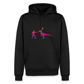 Dinosaures Velociraptor - Sweat à capuche Premium bio Homme - noir - Devant - Nico (187cm)