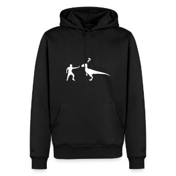 Velociraptor Dinosaurier - Männer Premium Bio Hoodie - Schwarz - Vorne - Nico (187cm)