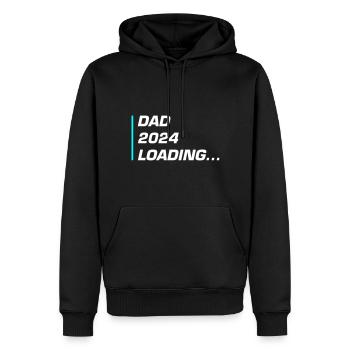 Dad 2024 Loading Papa - Männer Premium Bio Hoodie - Schwarz - Vorne - Nico (187cm)