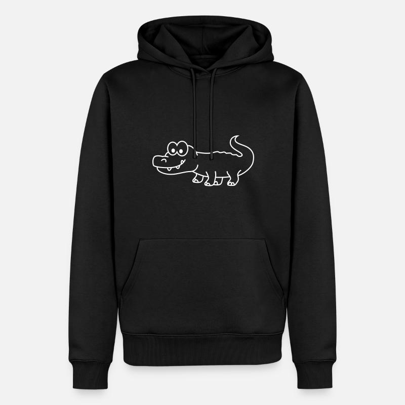Alligator Comic Tier - Männer Premium Bio Hoodie - Schwarz