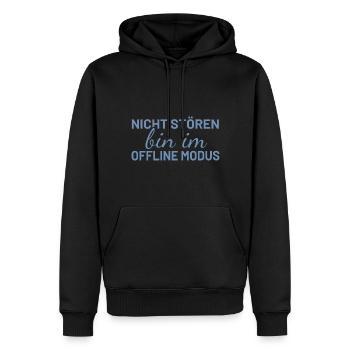 Nicht Stören bin im Offline Modus - Männer Premium Bio Hoodie - Schwarz - Vorne - Nico (187cm)